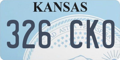 KS license plate 326CKO