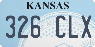 KS license plate 326CLX