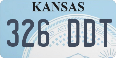 KS license plate 326DDT