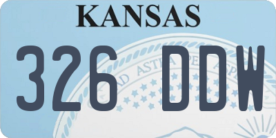 KS license plate 326DDW