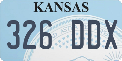 KS license plate 326DDX