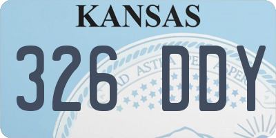 KS license plate 326DDY