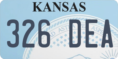 KS license plate 326DEA
