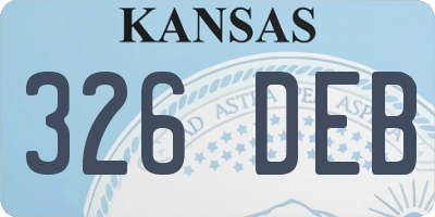 KS license plate 326DEB