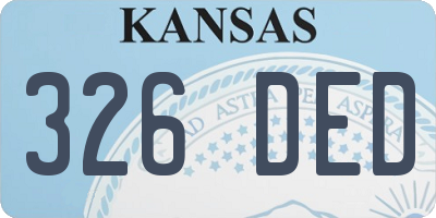 KS license plate 326DED