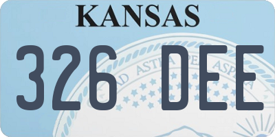 KS license plate 326DEE