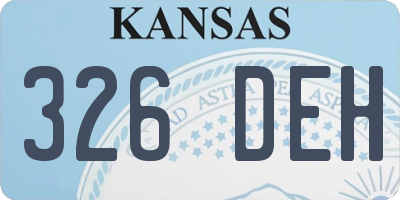KS license plate 326DEH