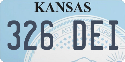 KS license plate 326DEI