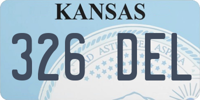 KS license plate 326DEL