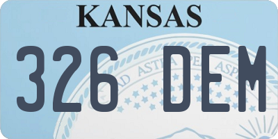 KS license plate 326DEM