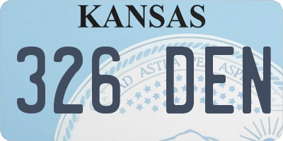 KS license plate 326DEN