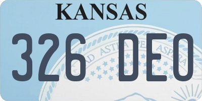 KS license plate 326DEO
