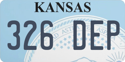 KS license plate 326DEP