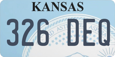 KS license plate 326DEQ