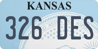 KS license plate 326DES