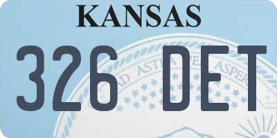 KS license plate 326DET