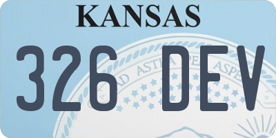 KS license plate 326DEV