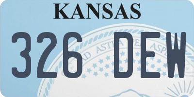 KS license plate 326DEW