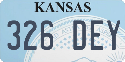 KS license plate 326DEY
