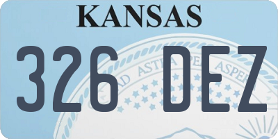 KS license plate 326DEZ