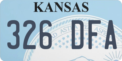 KS license plate 326DFA