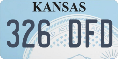KS license plate 326DFD