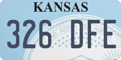 KS license plate 326DFE