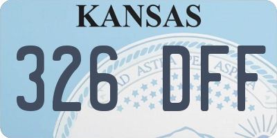 KS license plate 326DFF