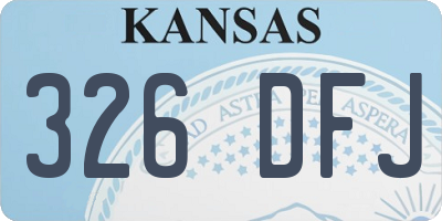 KS license plate 326DFJ