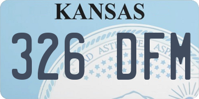 KS license plate 326DFM