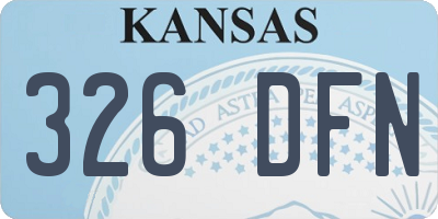 KS license plate 326DFN