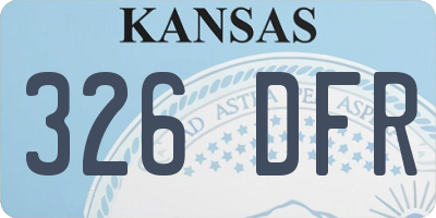KS license plate 326DFR