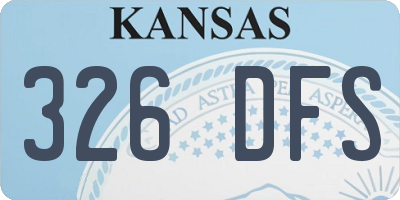 KS license plate 326DFS
