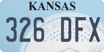 KS license plate 326DFX