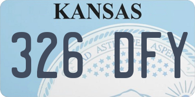 KS license plate 326DFY