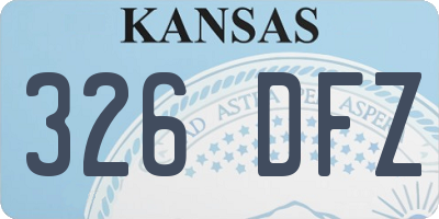 KS license plate 326DFZ