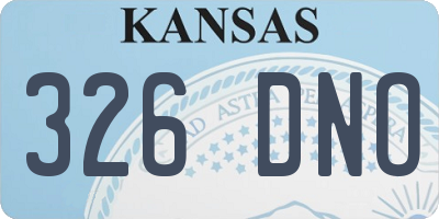 KS license plate 326DNO