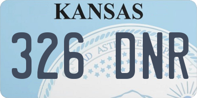 KS license plate 326DNR