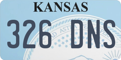 KS license plate 326DNS