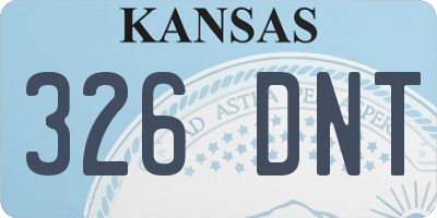 KS license plate 326DNT