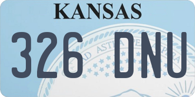 KS license plate 326DNU