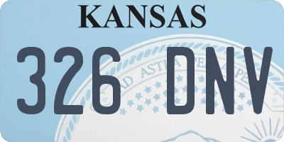 KS license plate 326DNV