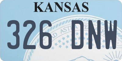 KS license plate 326DNW