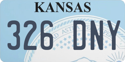 KS license plate 326DNY