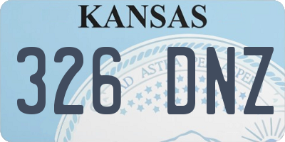 KS license plate 326DNZ