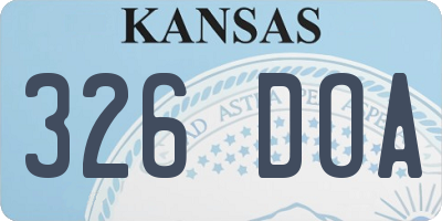 KS license plate 326DOA