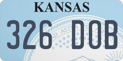 KS license plate 326DOB