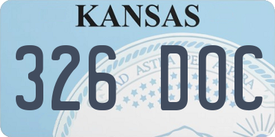 KS license plate 326DOC