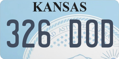 KS license plate 326DOD
