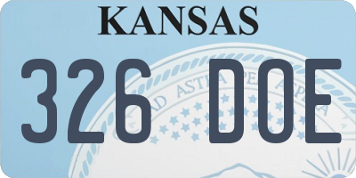 KS license plate 326DOE